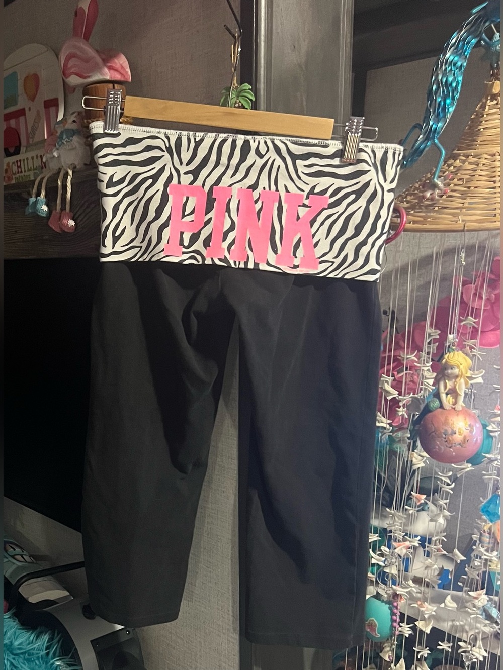 VS Pink Fold Over leggings